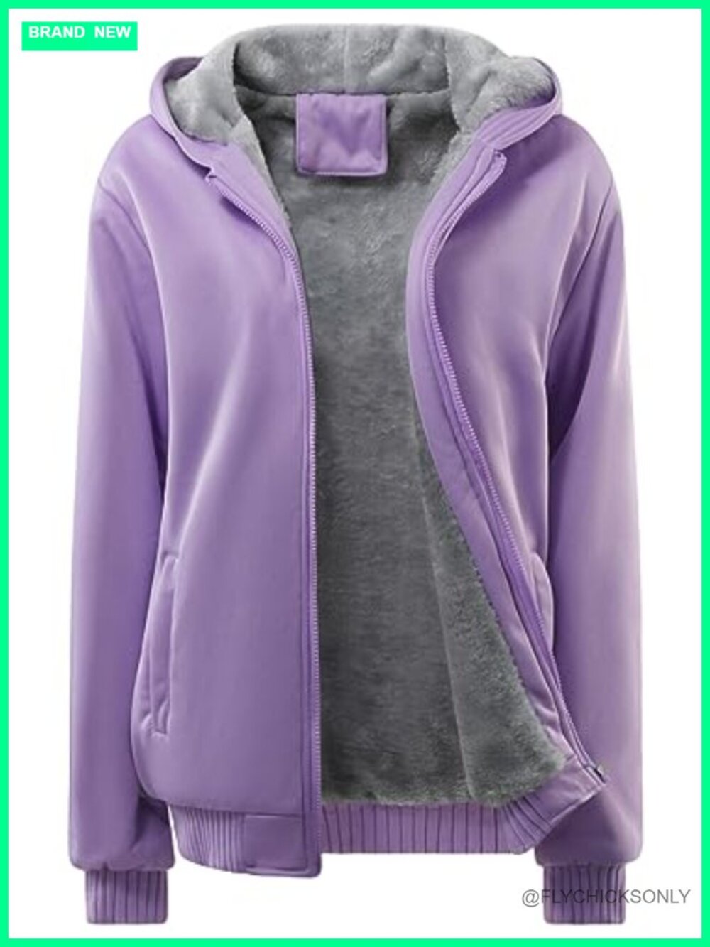 Sherpa Lined Fleece Hooded Coat Winter Thicken Warm Jacket